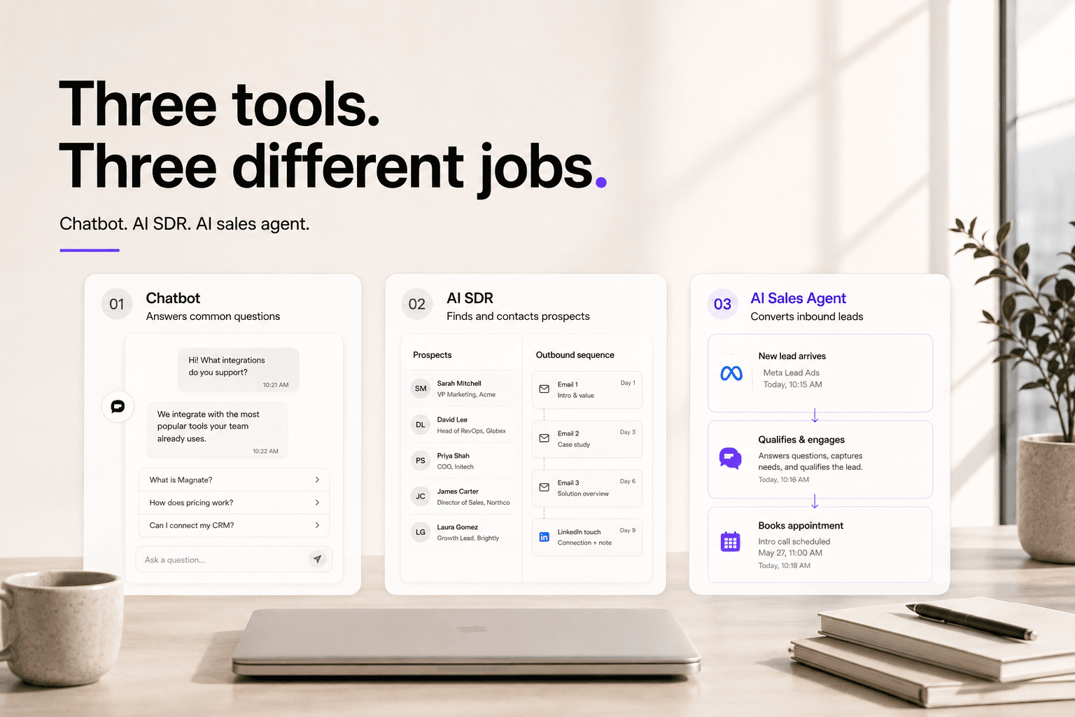 AI Sales Agent vs Chatbot vs AI SDR